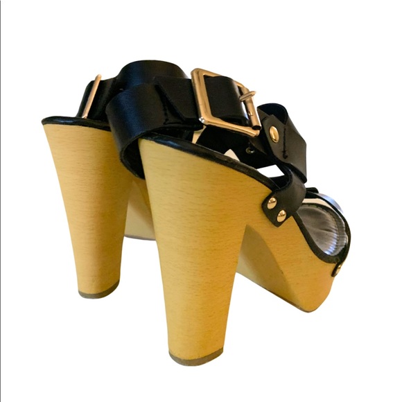 Black Strappy Platform Heels - Picture 2 of 7